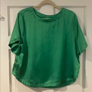 LOFT Green Boxy Blouse Relaxed Fit